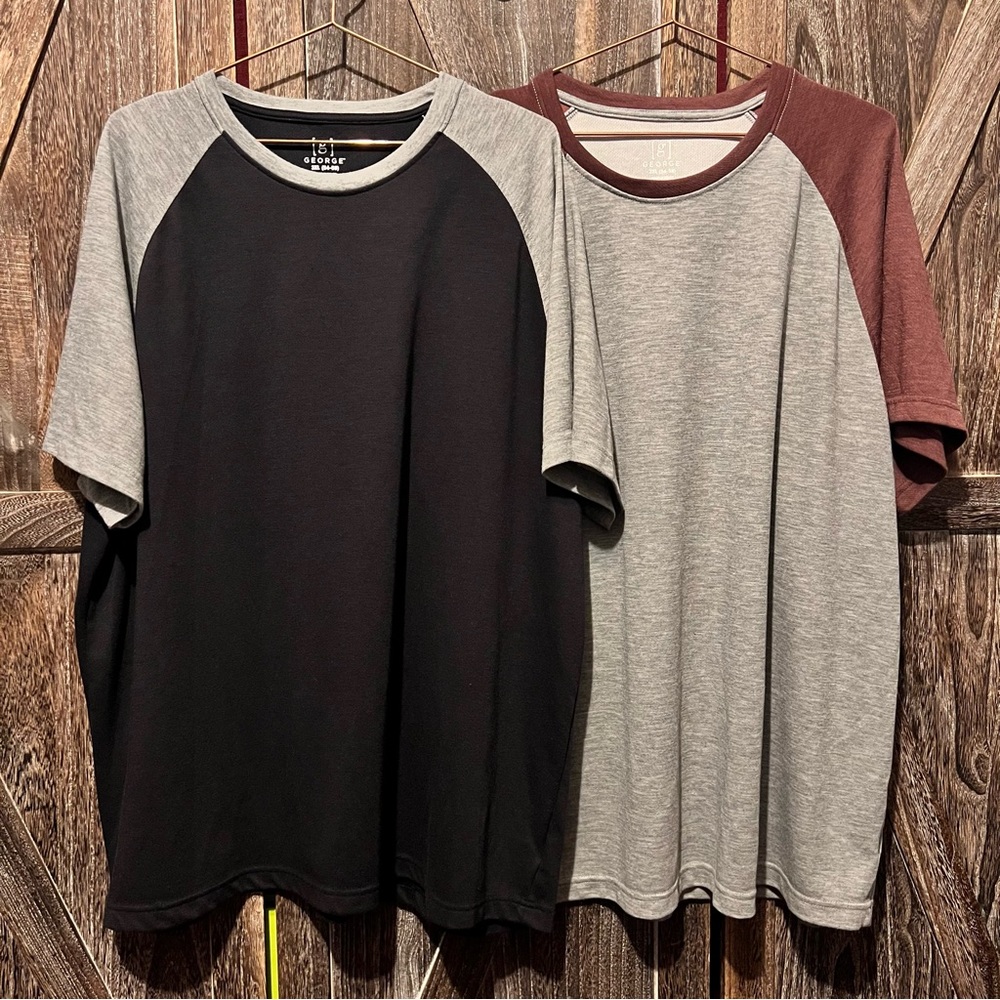Raglan sleeve tshirts for men 3xl set of 2 shirts